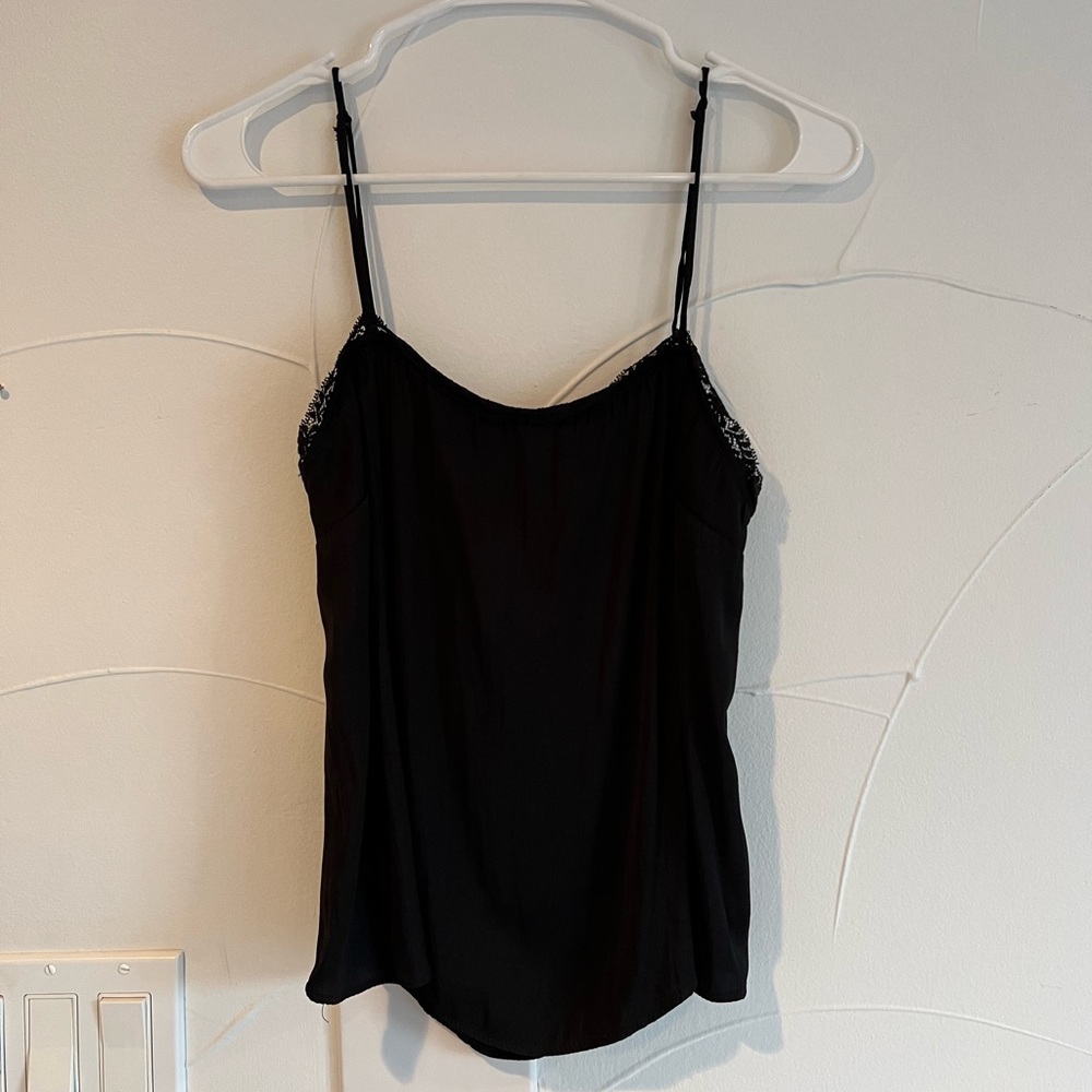 free people black tank with lace trim